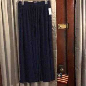 NWT—Women’s Flowy Navy Blue Cotton Skirt S—Small